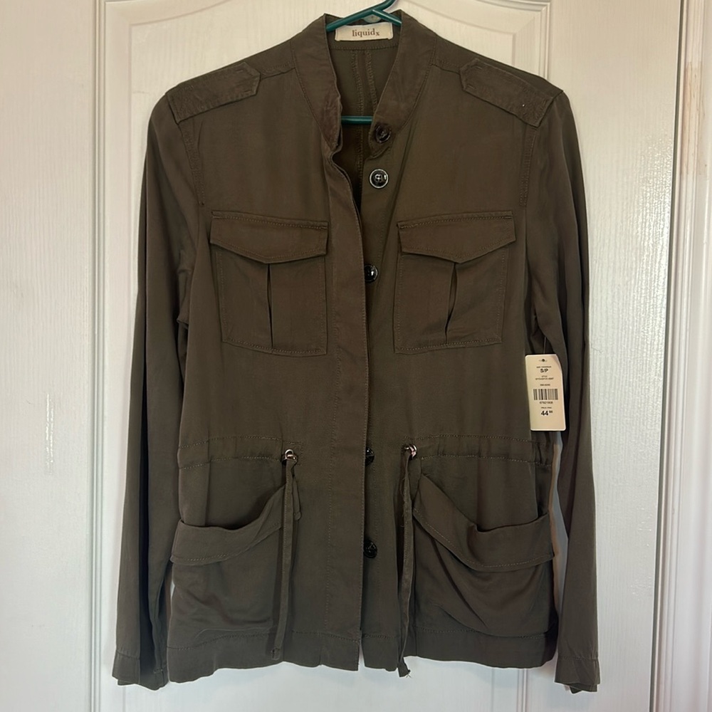 Military style knit jacket